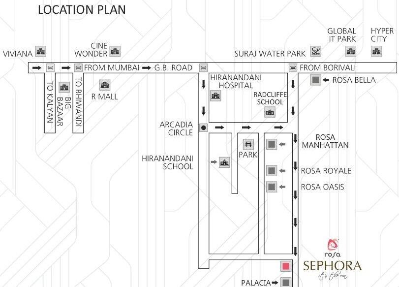 Rose Sephora Hiranandani Estate, Thane Location Map